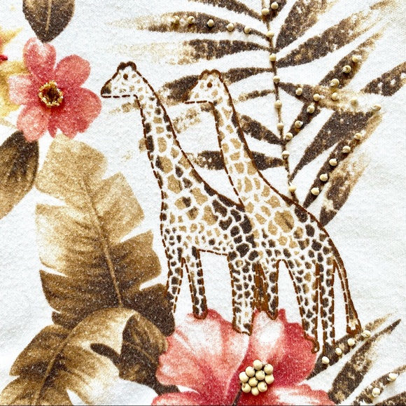 Alfred Dunner Short Sleeve T-shirt - Multicolored Giraffe Print - Picture 4 of 9